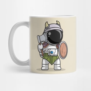 Cute Astronaut Knight Viking Cartoon Mug